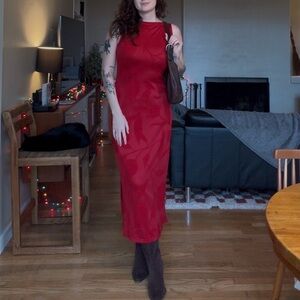 Vintage Liz Claiborne Red Sleeveless Maxi Dress